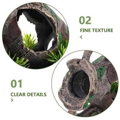 Aquarium Ruins Ancient Vase Shrimp Caves Resin Pot Decoration Broken Vase Fish Tank Landscaping Decor Realistic Hideout Shelter for Freshwater Fish and Shrimp Tanks