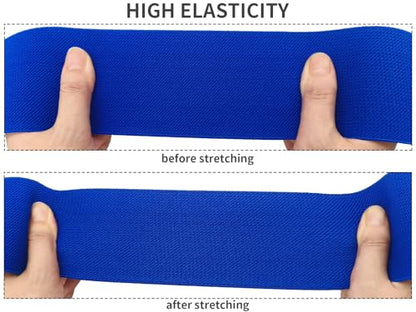 Royal Blue Wide Knit Elastic Band for Sewing 3 inch 5yards Double-Side Twill Woven Elastic Heavy Stretch Elastic Spool Band for Sewing Pants Waist-Wigs-Skirts-Craft-DIY Projects - color: Royal Blue #10