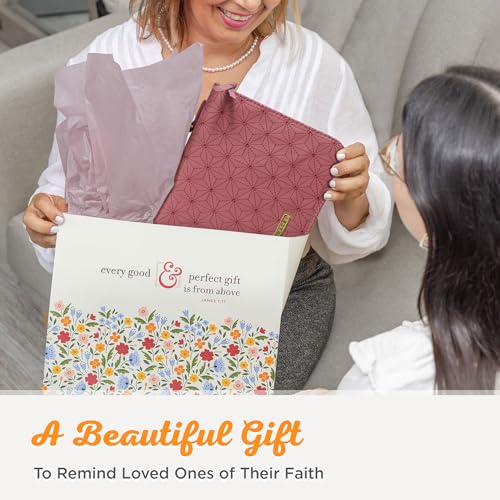 Christian Art Gifts Women's Fashion Bible Cover Grace Dusty Rose, Pink Faux Leather, Large - size: Large