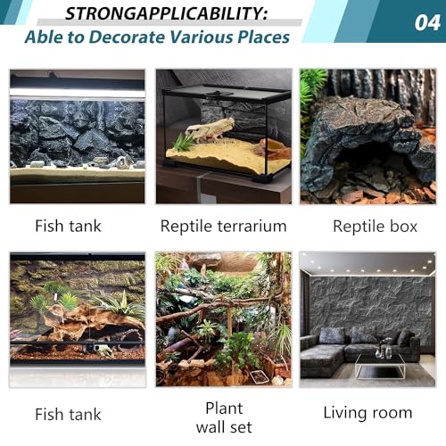 23.6x17.7in Rock Terrarium Background,3D Reptile Tank Background Board,Amphibian Stereo Backdrop Wall,Lizard Snake Gecko Spider Turtle Fish pet silo Background Decorative Panel(Blue) - color: Blue-23.6"* 11.8"（1pcs）