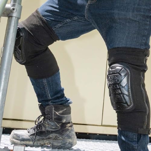 Klein Tools 60850 Tough-Flex Knee Sleeves for Work, Construction, Low-Profile Sleeve with Zipper, Gel-Like Foam, Black, XL/XXL - size: XL/XXL