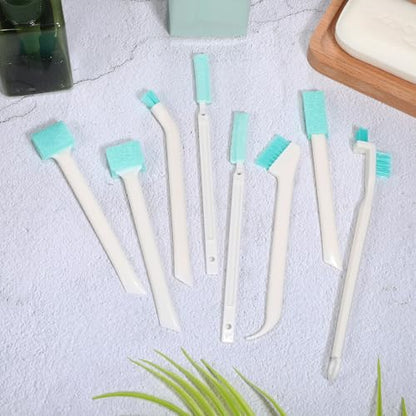 Cleaning Brush Set for Household Use 8pcs Crevice Cleaning Tool Kit with Bottle Cleaner and Window Track Brush for Small Spaces