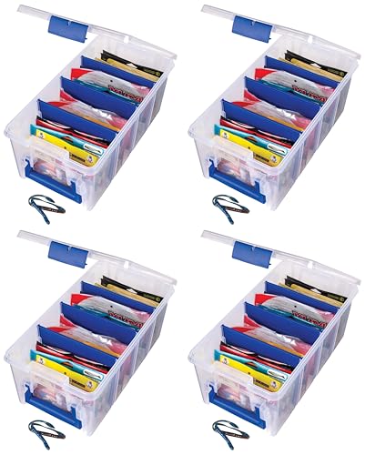 Flambeau Outdoors 4510 Clear Fishing Organizer - Super Half Satchel Soft Fishing Lure Storagees,Bait Organizer,Tuff Tainer with Zerust Anti-Rust Dividers,(Pack of 4) - size: 15x8x6.25-Inch (Pack of 4)