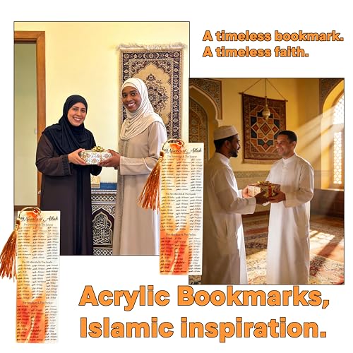 24 pcs Acrylic 99 Names of Allah Bookmark Arabic English Bilingual Islamic Bookmarks Ramadan Eid Gifts Bulk for Women Quran Learning Reflecting on The Names of Allah - style: Acrylic-24