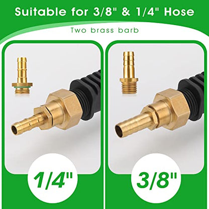 29 Inches Sprayer Wand, 3/8" & 1/4" Brass Barb Universal Sprayer Wand Replacement, Stainless Steel Sprayer Parts with Shut off Valve & 2 Hose Clamps, Spray Wands for Garden Hose - size: 1PCS