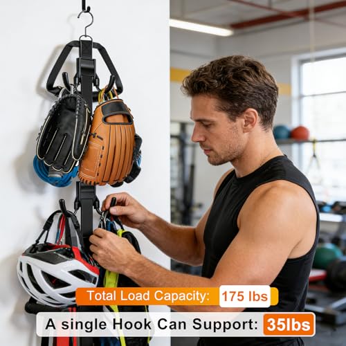 Hockey Drying Rack, Hockey Gear Drying Rack with 5 Durable Adjustable Hooks | Hold Up to 175 lbs,for Ice Field Hockey Goalie Lacrosse Football Baseball Softball Camping Fishing Accessories