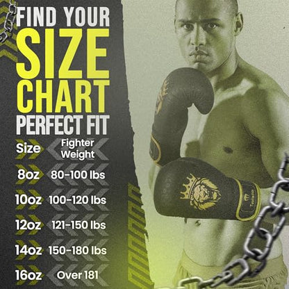 Twisto Boxing Gloves Black Rox - Pro Training & Sparring, Maya Hide Leather, Muay Thai, MMA, Kickboxing, Men, Women, Adults, Heavy Punching Bag, Focus Mitts, Pads,10oz 12oz 14oz 16oz - color: Yellow, size: 10 oz