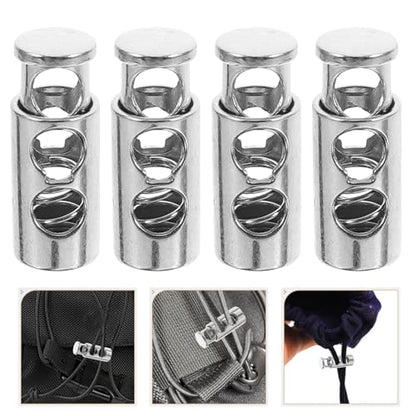 OHPHCALL 25pcs Metal Spring Cord Locks Drawstring Toggles for Secure Fastening Adjustable Double Hole Design for Clothing Bags Crafts Bright Finish for Versatile Use
