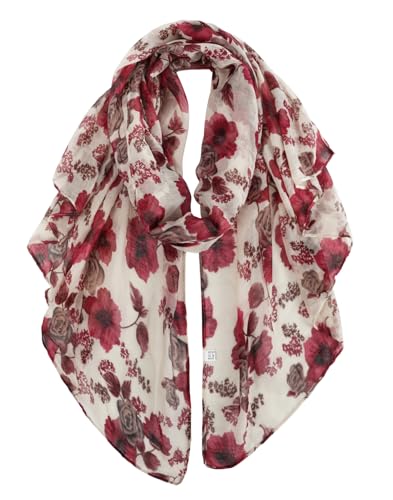 GERINLY Lightweight Scarves Fashion Print Cotton Feel Scarf for Women Shawl - color: Z-darkbeige