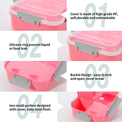 3 Pack Sandwich Container,Reusable Sandwich Containers for Lunch Boxes,Plastic Sandwich Box Tupperware for Kids Adults, Divided Salad Bento Box Food Meal Prep Container for School, Office,Travel, 40oz - color: Sandwich Container