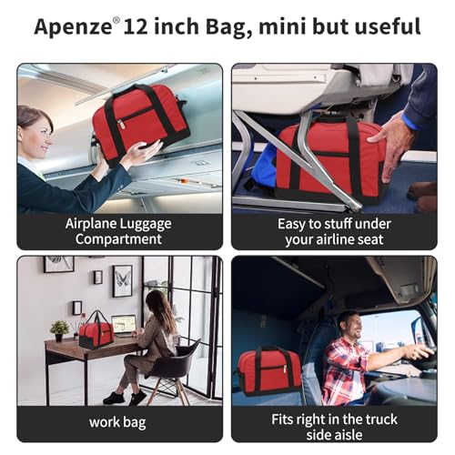 Apenze Small Gym Bag Carry On Bag - 12 in Mini Duffle Bag Lightweight for Overnight Travel（Red) - color: Red, size: 12inch