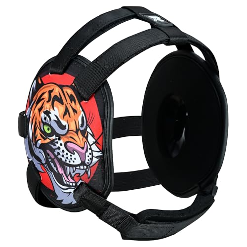 ROAR-INT Kid's Ear Guard BJJ Grappling Head Guard Adjustable Wrestling Headgear for Boys and Girls Earguard MMA Jiu Jitsu (Tiger) - color: Tiger