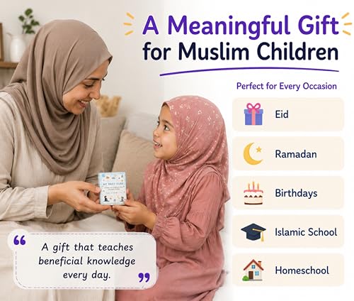 Islamic Dua Flashcards for Kids – 40+ Daily Duas Learning Cards in Arabic, Transliteration & English – Muslim Learning Cards | Islamic Educational Activity | Ramadan & Eid with Free Prayer Tracker