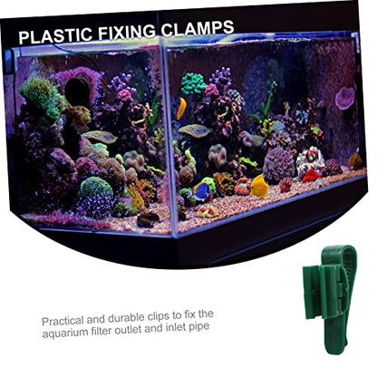 WOONEKY 4Pcs Plastic Fixing Clamps for Aquarium Hose Easy Installation Fish Tank Clips to Secure Water Tubes for Fish Tank Maintenance and Water Changes