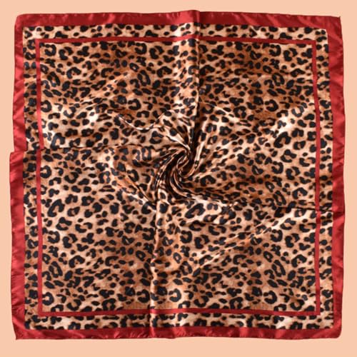 Head Scarf Hair Neck Scarves for Women Purse Bag Scarfs for Handbag Silky Satin Square Headscarf Fashion Hair Bandanas - color: Red