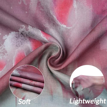 Printed Hijab for Women Printing Hijab Scarf for Women Muslim Islamic Prayer Clothes 1pc Muslim Women's Khimar - color: Rose Watercolor