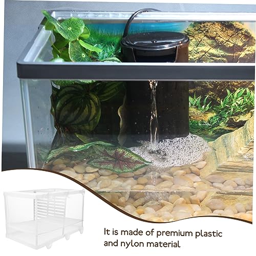 Toddmomy 2Pcs Fish Tank Breeding Box with Suction Cup Aquarium Isolation Net and Partition Large Capacity Fish Hatchery Incubator for Separating Fish and Improving Survival Rate