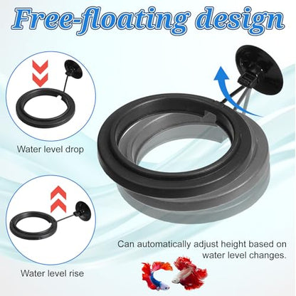 2 PCS Fish Feeding Ring, Aquarium Feeding Ring Floating Fish Feeder Rings with Strong Suction Cup for Guppy, Betta, Goldfish and Other Small Fishes (Square and Round Shape)