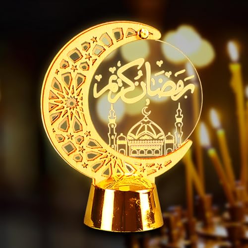 Mini Ramadan Candle Lantern for Ramadan Decoration, Mini Moon Ramadan Lantern Light for Ramadan Gift Home Table Decoration, Religious Eid Mubarak Tealight Candle Lights Nightstand Decor - color: Style 9