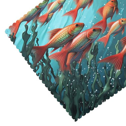 Placemats Set of 4 Heat Resistant Fish Aquarium Place mat for Dining Table Non-Slip Table Mats Desktop Protection Pad Washable Place Mats for Kitchen Dining Outdoor - color: Fish Aquarium