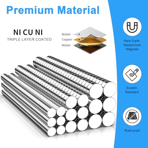 Fridge Magnets, Caturledas 600 Pack 3 Different Sizes Small Round Magnetic Rare Earth Neodymium Fridge Magnet for Home Kitchen Office School Magnetic Bookmark Notebook Diary Keychain, Silver - size: Mix-3 Sizes