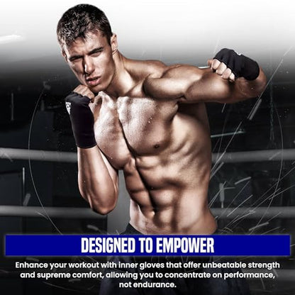 RDX Boxing Hand Wraps Inner Gloves Men Women, Half Finger Elasticated Bandages, Under Mitts Fist Protection, Muay Thai, Kickboxing, MMA, Martial Arts Speed Bag Punching Training - color: Blue White, size: Small