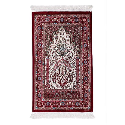 Praying Mats Muslim, Travel Prayer Mat Muslim, Prayer Mat for Women, Muslim Gifts for Men, Muslim Prayer Rug Soft, Umrah Mubarak Gift, Gift for Eid (Red) - color: Red