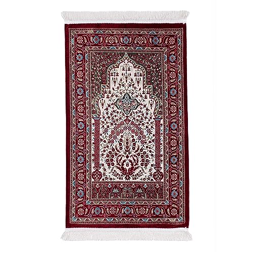 Praying Mats Muslim, Travel Prayer Mat Muslim, Prayer Mat for Women, Muslim Gifts for Men, Muslim Prayer Rug Soft, Umrah Mubarak Gift, Gift for Eid (Red) - color: Red