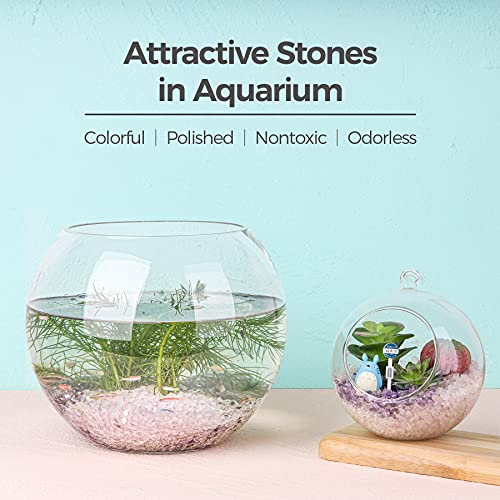 T4U Tumbled Chips Stones Crushed Crystal Quartz 1 LB, Irregular Shaped Gravel Pebble Healing Stone, DIY Smoothed Rocks for Potted Plant,Resin Art,Vase Fillers Aquarium Gravel Rocks (Light Rose) - color: #2 - Rose, size: 1 LB