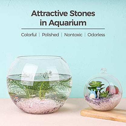 T4U Tumbled Chips Stones Crushed Crystal Quartz 2 LB, Irregular Shaped Gravel Pebble Healing Stone, DIY Smoothed Rock for Potted Plant,Resin Art,Vase Fillers Aquarium Gravel Rocks (Light Rose) - color: #2 - Rose, size: 2 LB