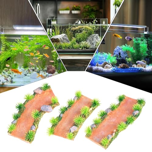 Aquarium Miniature Steps 3-Piece Landscaping Sculpture Fairy Bridge | Aquarium Stone Steps Path Fish Tank for Freshwater Saltwater Shrimp Tank Living Room Bedroom Study Room