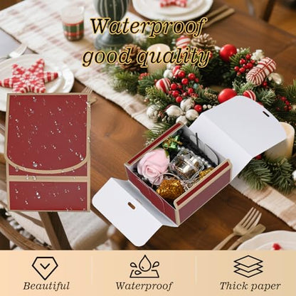 WLUSEAXI 12Pack Small Gift Boxes with Lids, 4.5''x4.5''x2'' Small Boxes for Gifts with Ribbons, Red Gift Boxes for Present, Birthday, Valentine's Day, Mother's Day, Holiday - color: Red