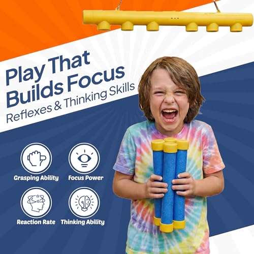 Reflex Drop Stick Game, Catch Falling Reflex Sticks | Hand Eye Coordination Training Toy, Reaction Time Training with Remote and 3 Adjustable Speed Modes for Kids and Adults