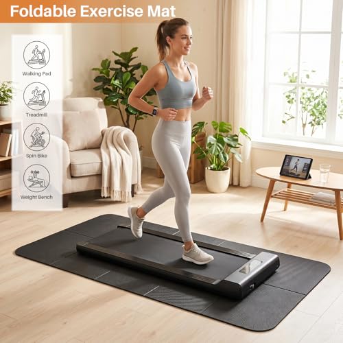 Treadmill Mat,Stationary Bike Mat,6mm Thick,Walking Pad Mat for Carpet,Under Exercise Bike Trainer Pad for Indoor Stationary Spin Bike Gym Equipment Hardwood Floor Carpet Protector - size: 72"L x 31.5"W x 0.3"Th