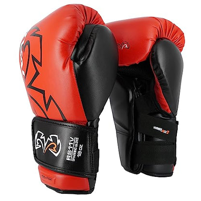 RIVAL Boxing RS11V Evolution Sparring Gloves, Extra-Thick 2” Padding, V-Strap Wrist Lock 2 System, Large Hand Compartment, and 15 Degree Angle Cuff - color: Red, size: 16 oz.