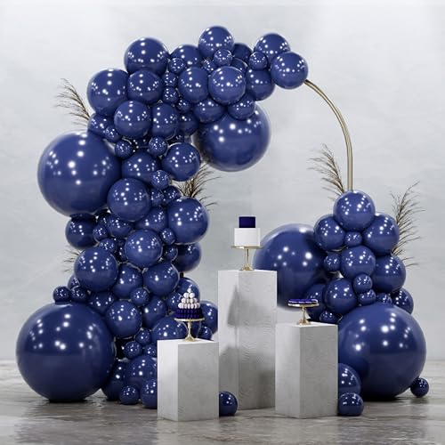 PartyWoo Navy Blue Balloons 145pcs Different Sizes of 18 12 10 5 Inch Dark Blue Balloon Arch Kit Garland for Graduation Wedding Sports Baby Shower Birthday Bachelorette Party Decorations Blue-Z90 - color: Blue-z90