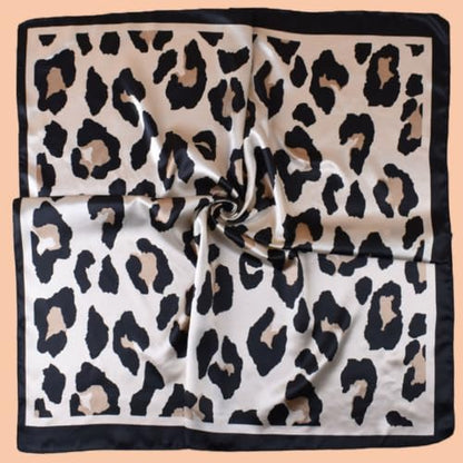 Head Scarf Hair Neck Scarves for Women Purse Bag Scarfs for Handbag Silky Satin Square Headscarf Fashion Hair Bandanas - color: Black White 2