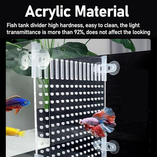 180 Gallon Aquarium Divider for Baby Fish - Clear Acrylic Separator Board for Optimal Fish Separation, Tank Organization & Ea