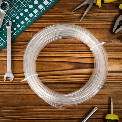 Pushglossy 1/4 Inch OD 0.16 Inch ID 50 ft Aquarium Tubing Air Line PU Air Compressor Clear Tube Hose Line Hose for Brake Water Fluid Transfer Suspension