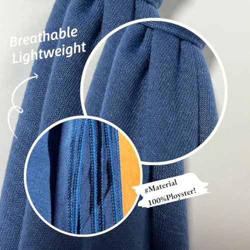 Harewom Muslim Hijab for Women Soft Stretch Headscarf Large Plain Turban Wrap Shawl Head Wrap for Everyday Wear - color: Denim Blue Hijab Headscarf