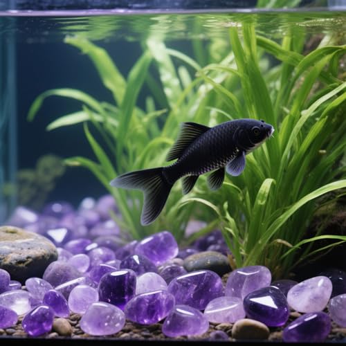 0.96LB Natural Amethyst Aquarium Gravel Vase Filler Crushed Crystal Quartz Succulent Rocks Fish Tank Decor Pebbles Bulk Polished Irregular Shaped - Amethyst - color: Amethyst