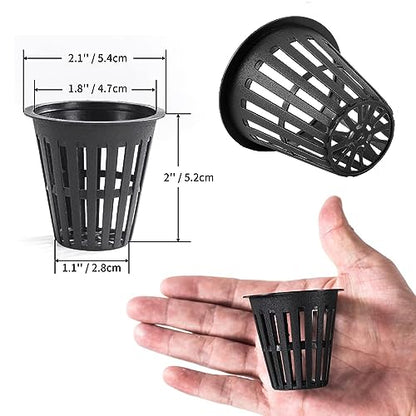 100 PCS 2 Inch Heavy Duty Net Pots, Slotted Mesh Hydroponic Cups for Garden, Plant Nursery Net Cups for Hydroponics and Aquaponics - size: 2inch