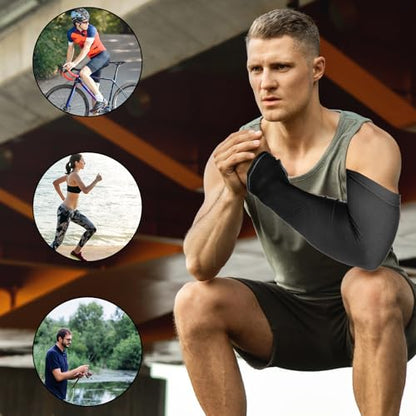 4 Pairs Protective Arm Sleeve for Thin Skin Elderly Skin Tear and Bruise, Protection Sleeves for Men and Women