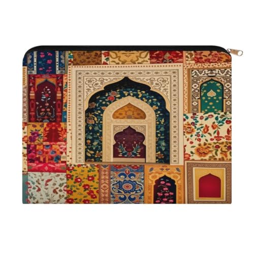 Ramadan Theme Showcases Vibrant Islamic Makeup Bag for Women, Cosmetic Pouch Travel Toiletry Organizer Bag 8.9"x6.5" Polyester - color: Ramadan Theme Showcases Vibrant Islamic