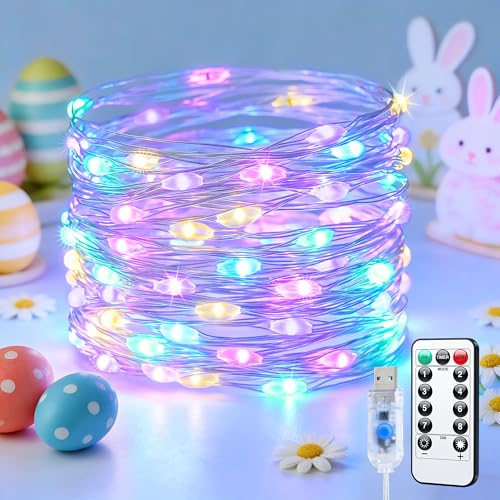 JMEXSUSS 100 LED Easter Fairy Lights for Classroom,Classroom Lights Plug in - color: Easter, size: 100 LED