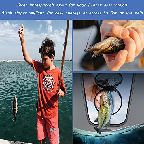 Transparent Top Cover Fishing Bucket, Foldable Fish Bait Bucket, Multifunctional Minnow Bucket, Live Fish Container, Fish Protection Bucket, Outdoor Camping Fishing Bag. (Blue, 4 Gallon) - color: Blue, size: 4 Gallon