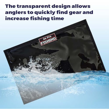 4Pack Fishing Clear Tackle Storage Bag,Waterproof Plastic Storage Fishing Bag for Fishing Gear, Bait, Tackle, Lures and Soft Plastics,Built Tough, Massive Storage Fishing Gift Bag