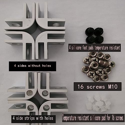 8 Pcs Plexiglass Connectors - Stainless Steel Glass Clip, Silver Glass Guard Connector for Balustrade