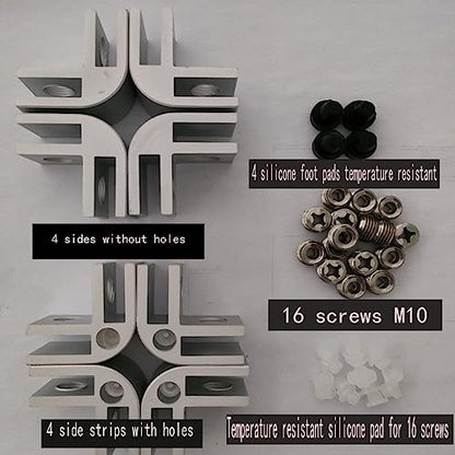 8 Pcs Plexiglass Connectors - Stainless Steel Glass Clip, Silver Glass Guard Connector for Balustrade
