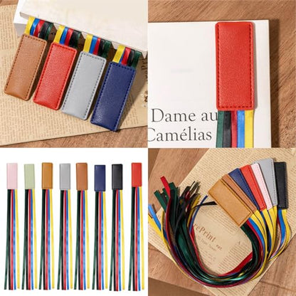2 Pcs Creative Bookmarks Ribbon Page Markers Reading Bible Bible PU Leather Ribbon Page Holders